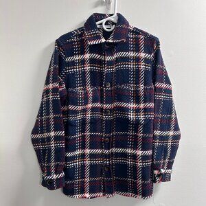 🔥: ZARA • Navy • Textured • Knit • Overshirt/Shacket • M